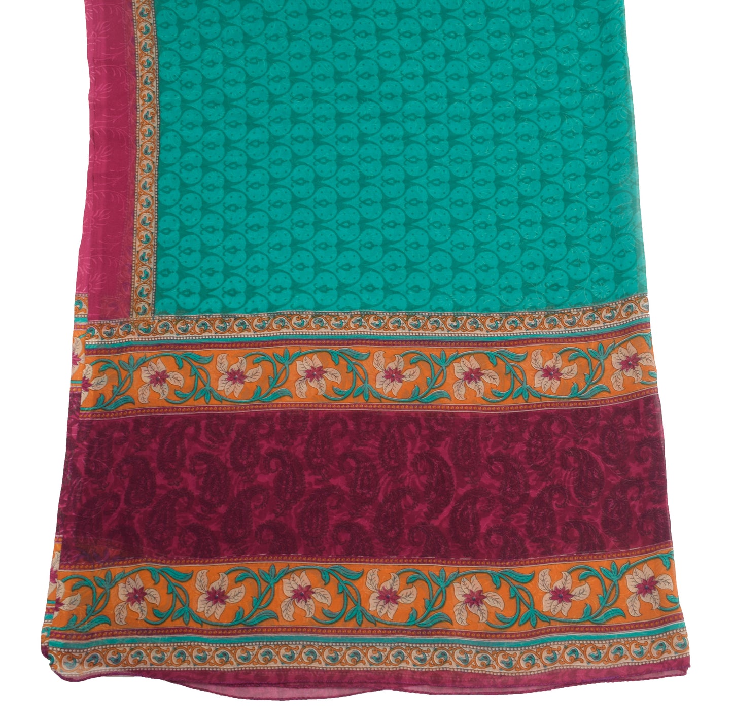 Sushila Vintage Green Printed Dupatta Blend Georgette Silk Women's Long Stole
