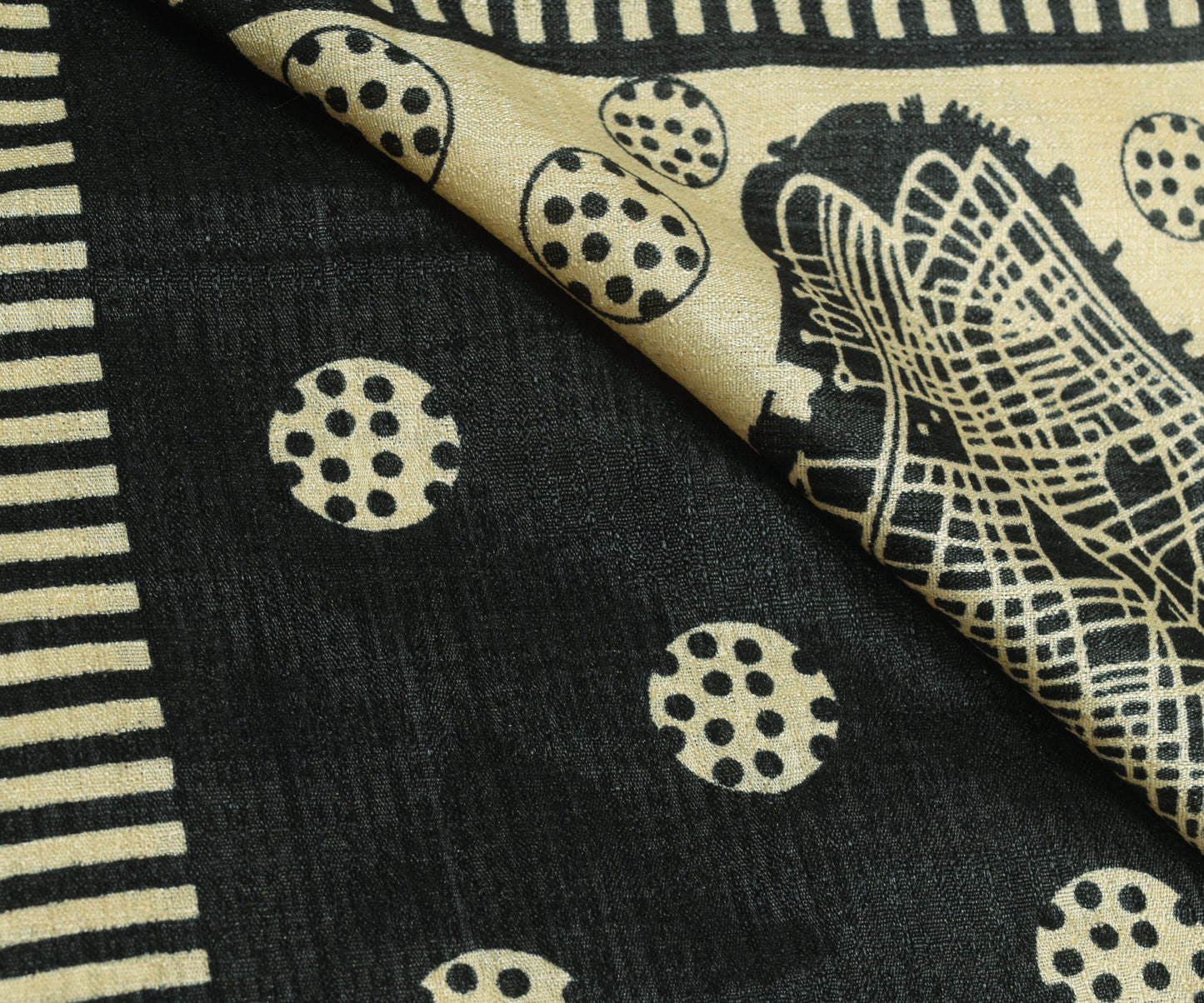 Sushila Vintage Black Art Silk Dupatta Printed & Woven Women's Long Stole Veil