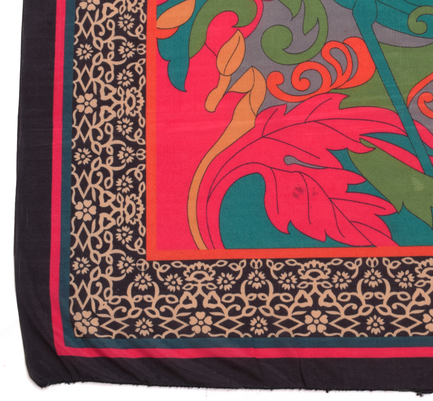 Sushila Vintage Gray Dupatta Art Silk Birds Printed Stylish Women Long Stole