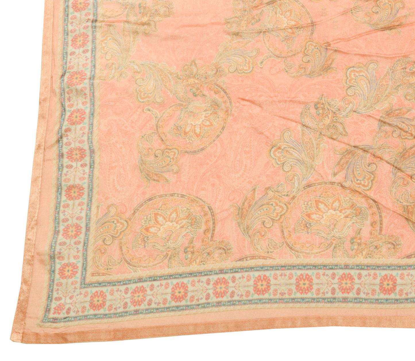 Sushila Vintage Indian Dupatta 100% Pure Silk Digital Printed Floral Long Stole