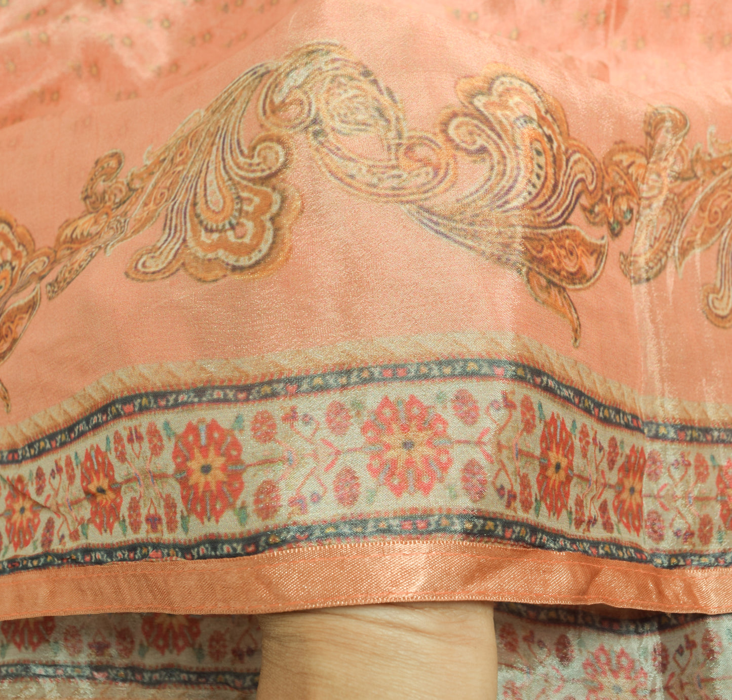 Sushila Vintage Indian Dupatta 100% Pure Silk Digital Printed Floral Long Stole