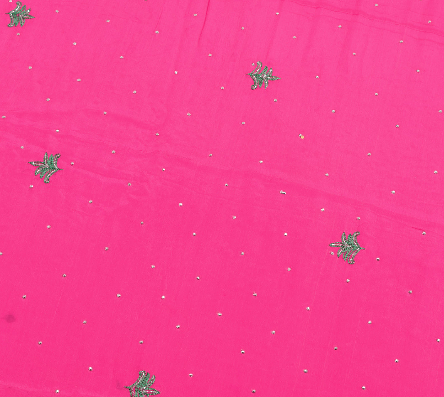 Sushila Vintage Magenta Dupatta 100% Pure Chiffon Silk Embroidered Long Stole