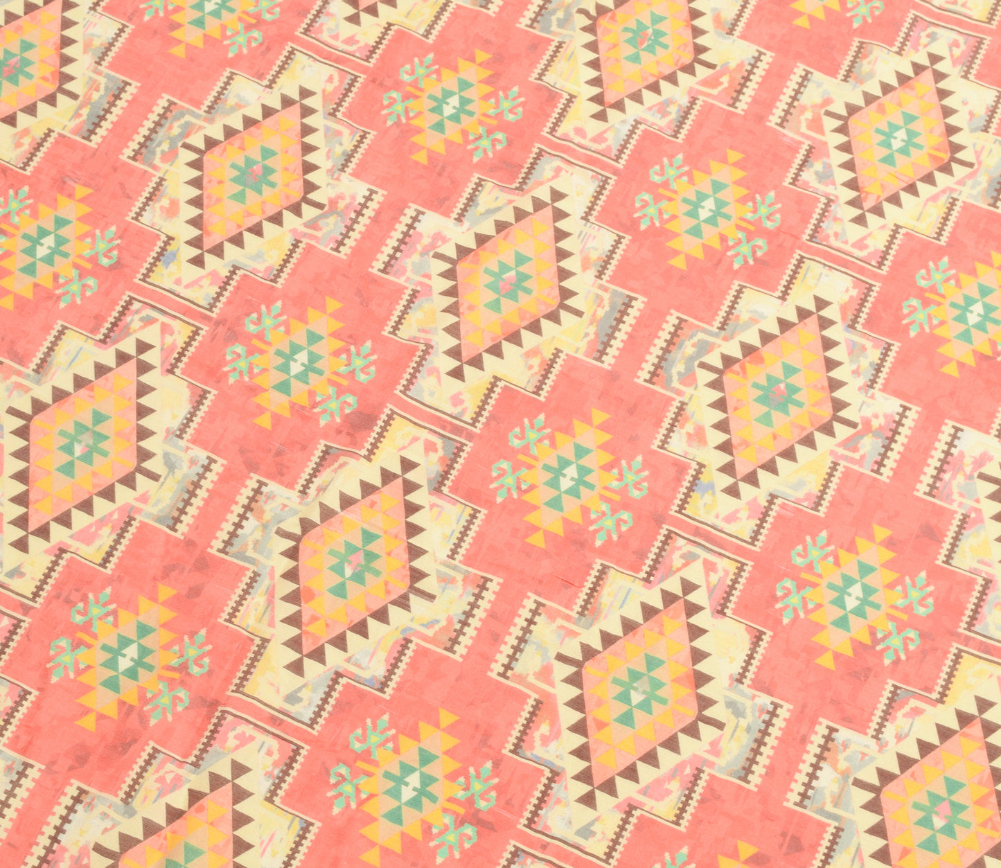 Sushila Vintage Light Yellow Dupatta 100%Pure Cotton Abstract Printed Long Stole