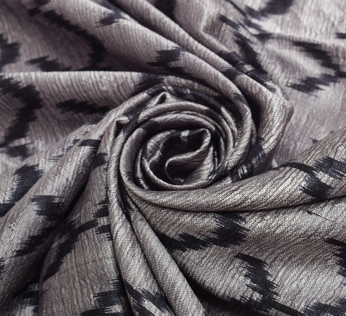 Sushila Vintage Gray 100% Pure Silk Dupatta Hand Woven Ikkat Patola Long Stole