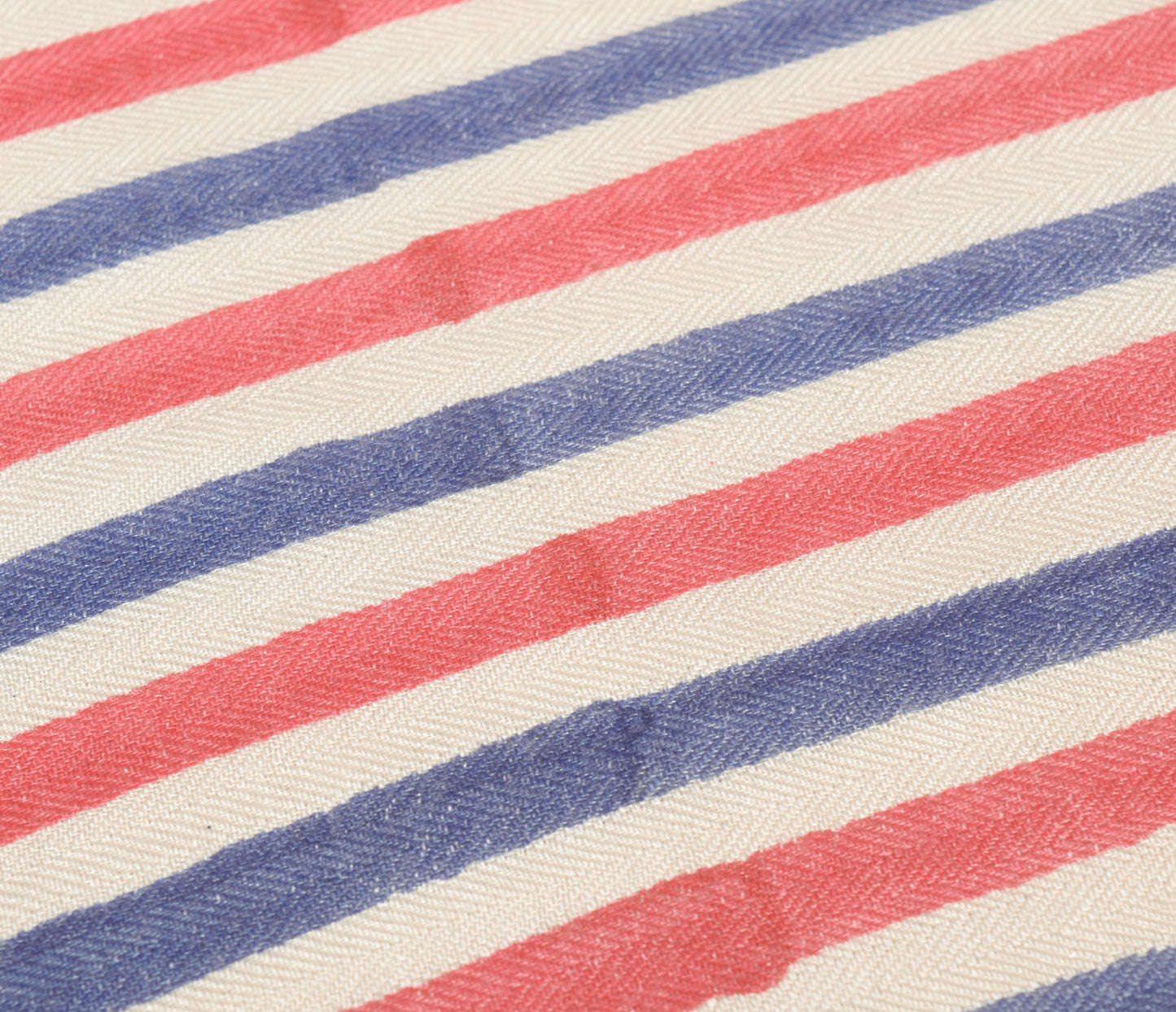 Sushila Vintage Cream Dupatta Blend Woolen Printed Stripes Long Stole Shawl Veil