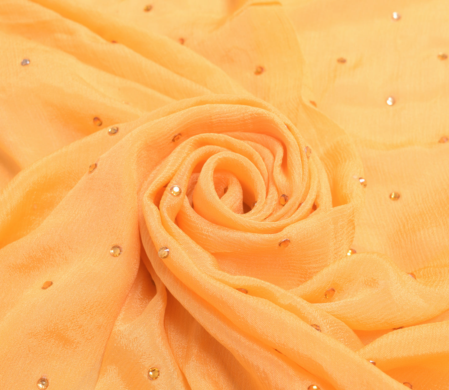Sushila Vintage Yellow Heavy Dupatta 100%Pure Chiffon Silk Patch Work Long Stole