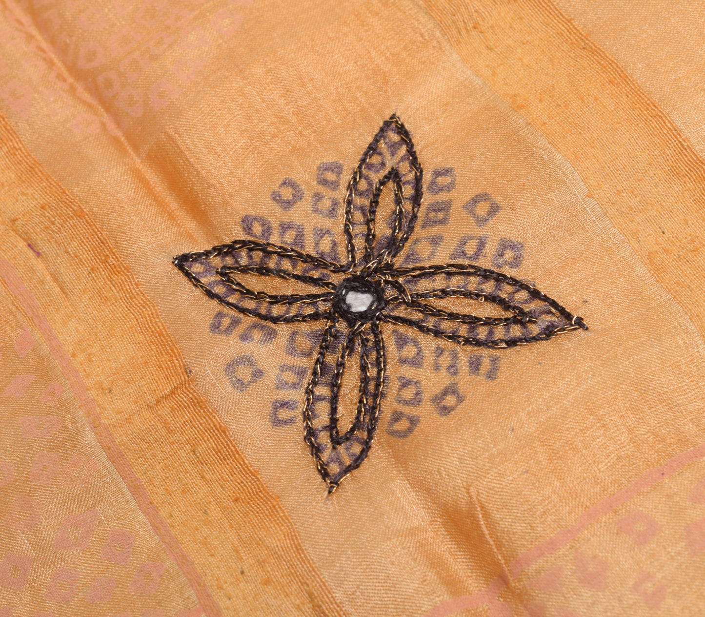 Sushila Vintage Brown Dupatta 100% Pure Silk Bandhani Printed Floral Long Stole