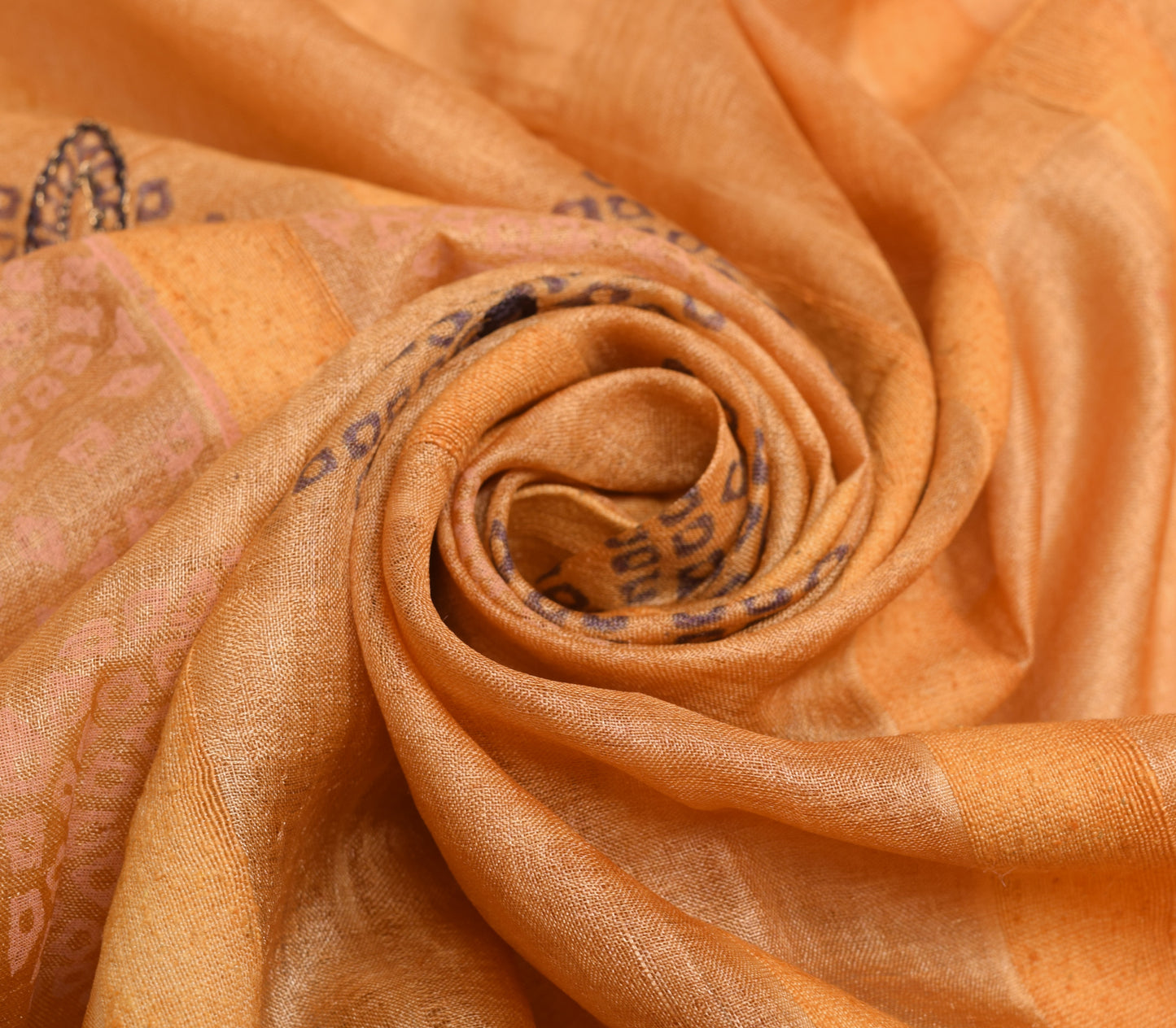 Sushila Vintage Brown Dupatta 100% Pure Silk Bandhani Printed Floral Long Stole