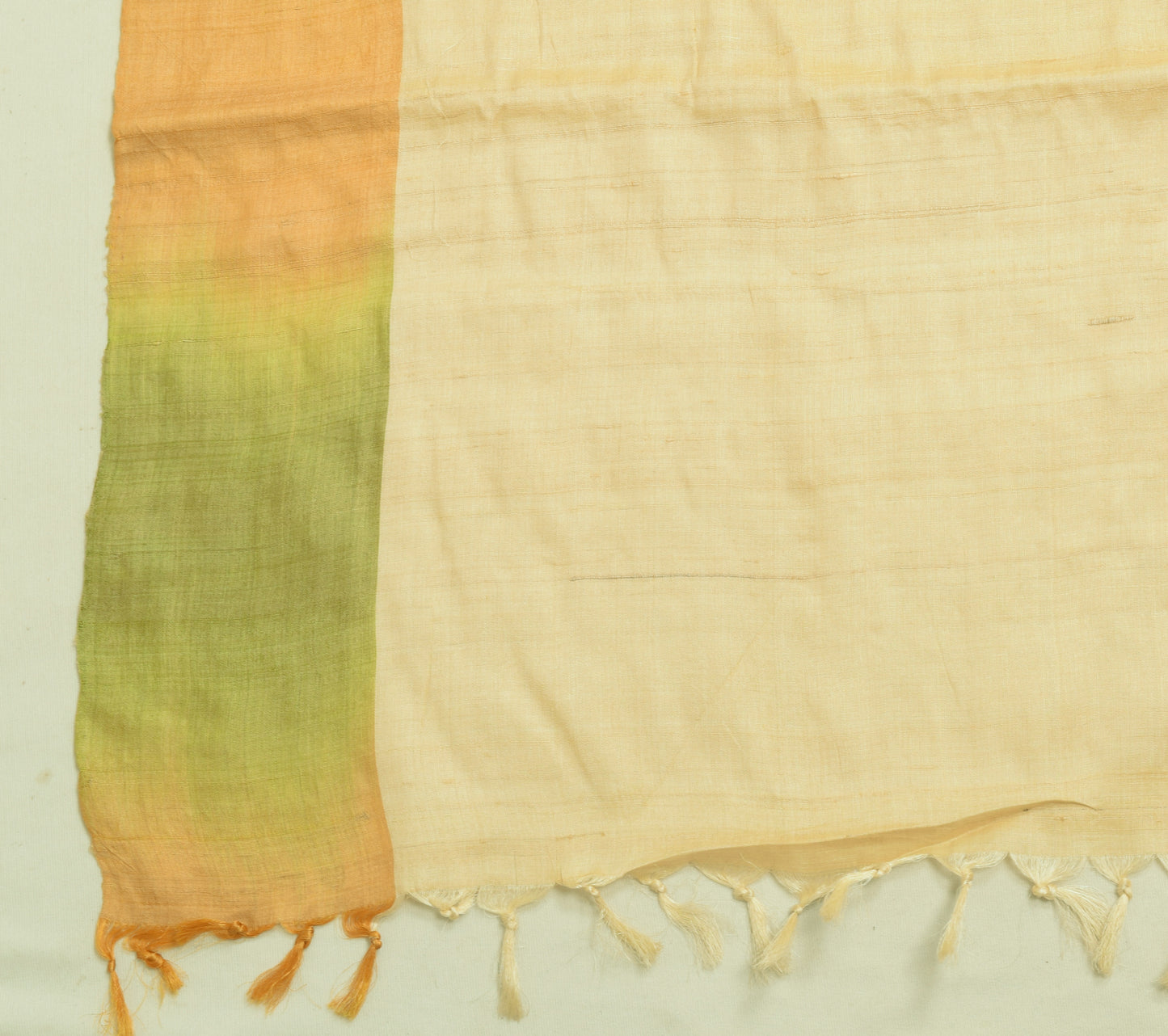Sushila Vintage Cream Dupatta 100%Pure Silk Woven Branded Indian Long Stole Wrap