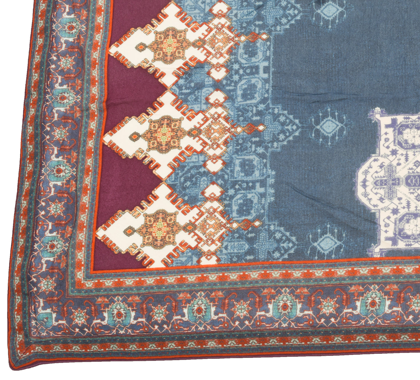 Sushila Vintage Blue Chiffon Silk Dupatta Digital Printed Stunning Long Stole