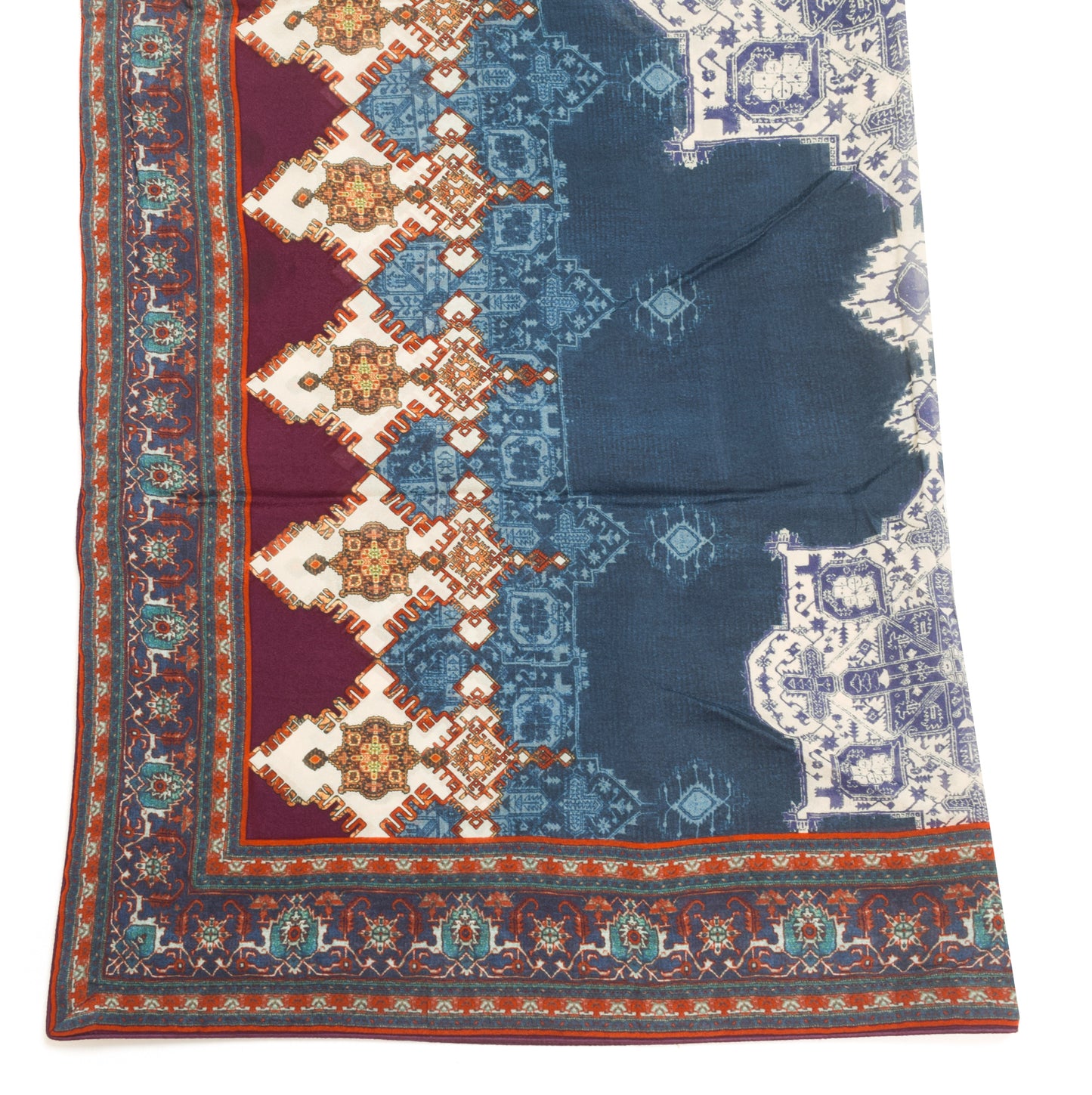 Sushila Vintage Blue Chiffon Silk Dupatta Digital Printed Stunning Long Stole