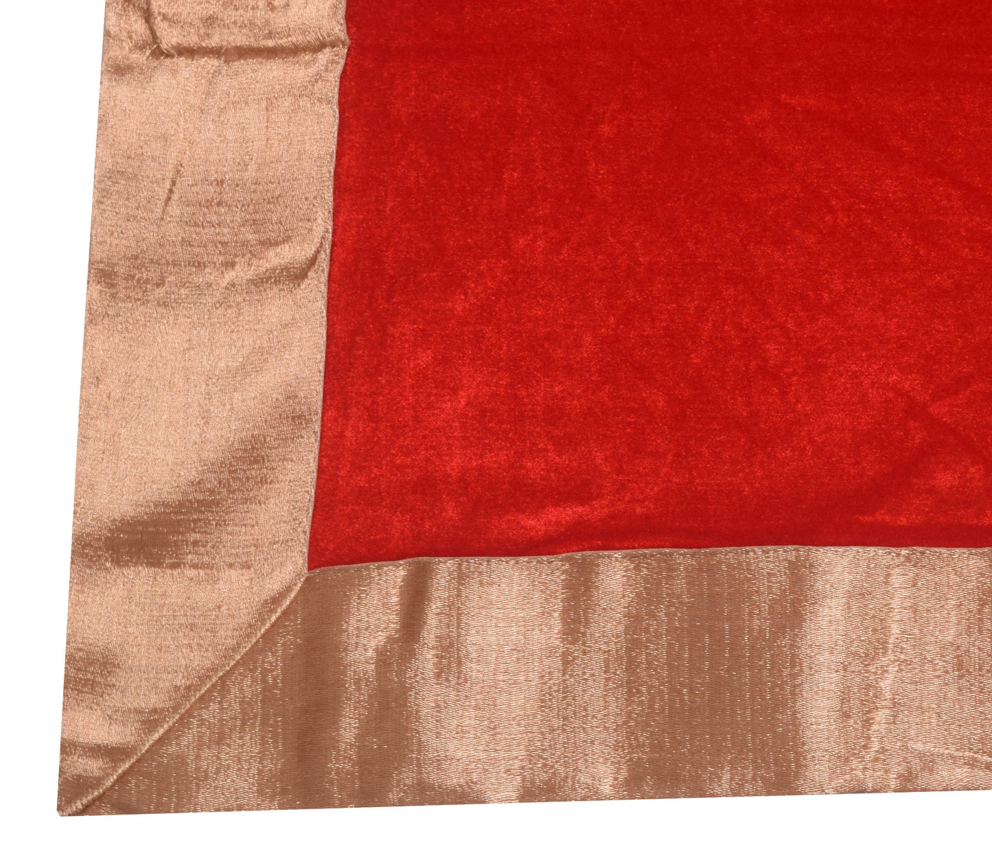 Sushila Vintage Red Velvet With Gold Zari Border Dupatta Bridal Wear Long Stole