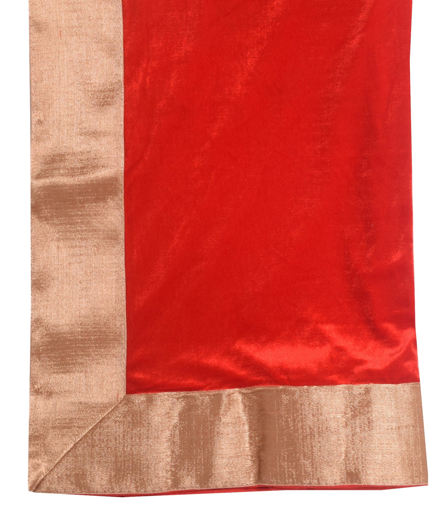 Sushila Vintage Red Velvet With Gold Zari Border Dupatta Bridal Wear Long Stole