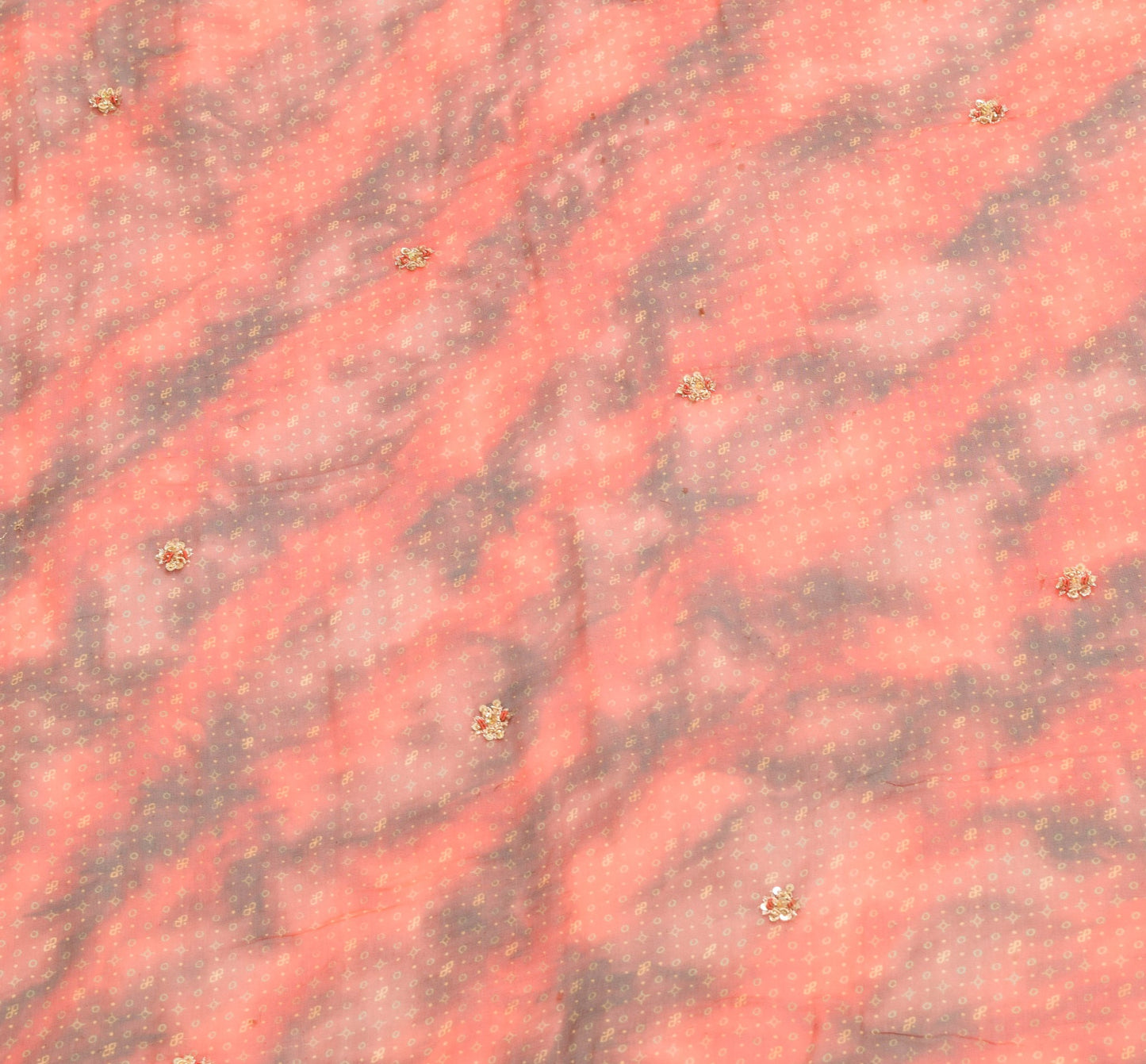 Sushila Vintage Rust Dupatta 100% Pure Georgette Silk Printed Floral Long Stole