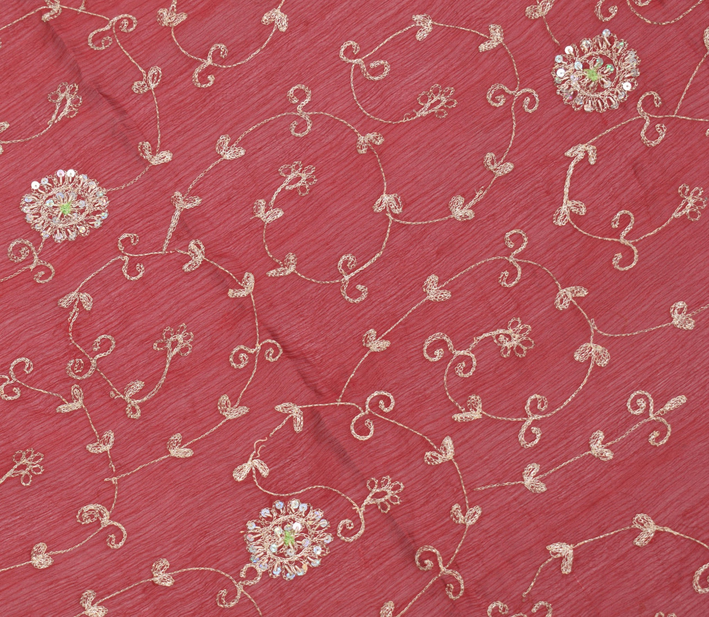 Sushila Vintage Maroon Zari Embroidered Dupatta Georgette Classy Long Stole Veil