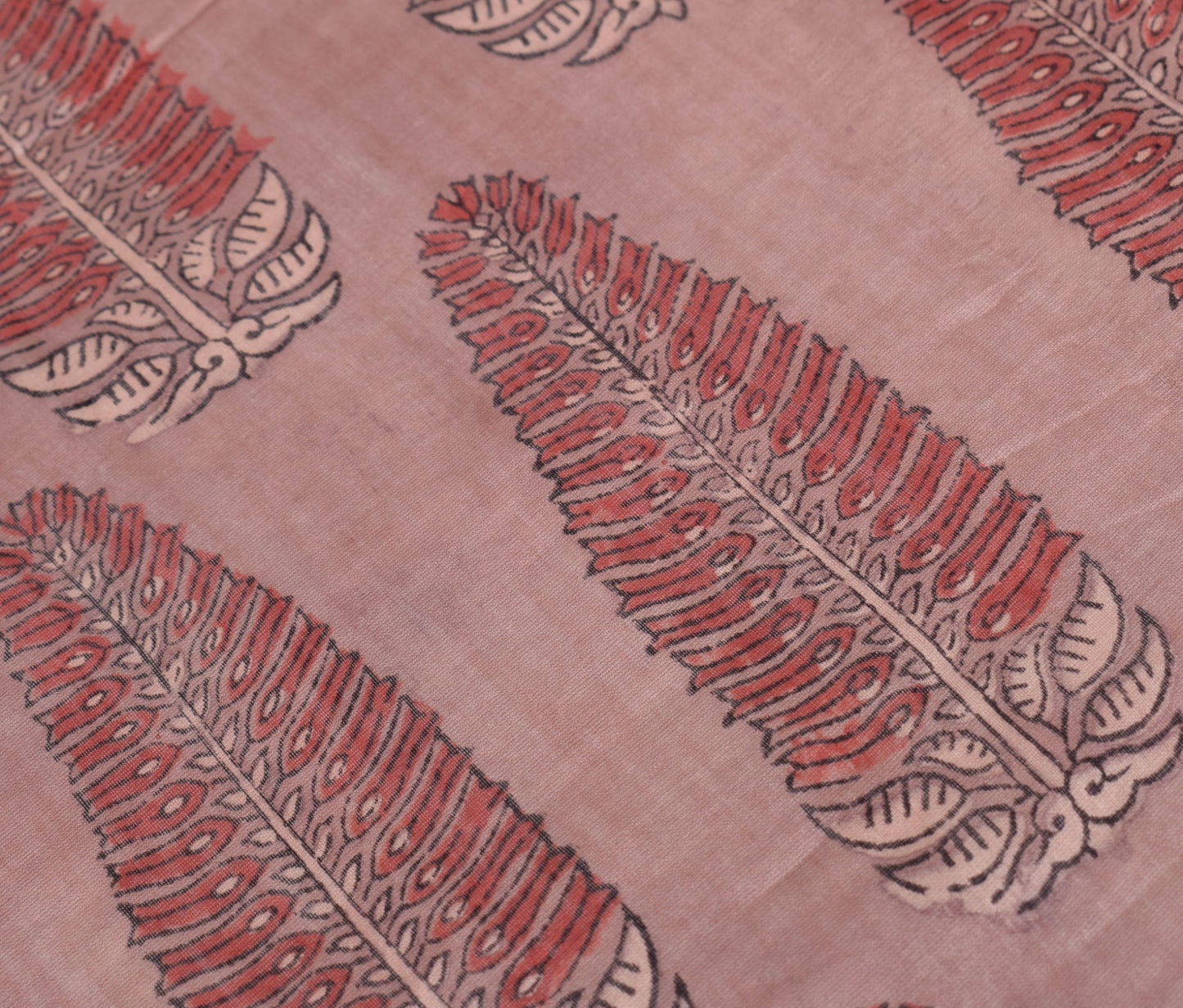 Sushila Vintage Mauve Bagh Print Dupatta 100% Pure Silk Handmade Long Stole Veil