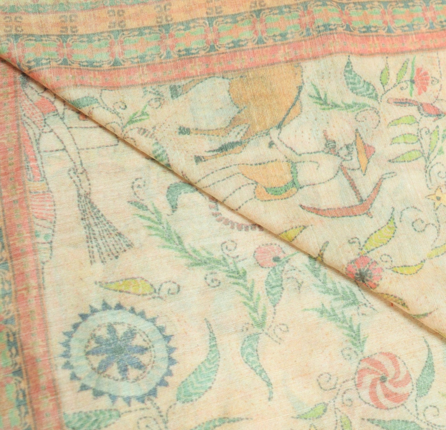 Sushila Vintage Village Printed Dupatta Art Silk Stylish Nature Long Stole Wrap