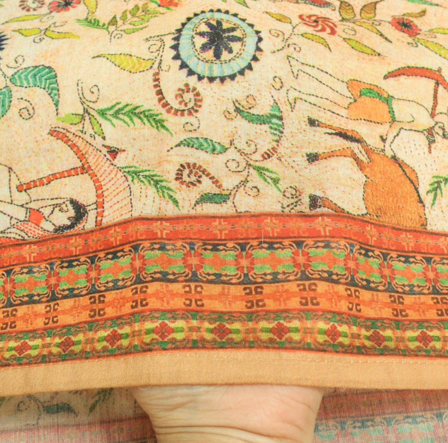 Sushila Vintage Village Printed Dupatta Art Silk Stylish Nature Long Stole Wrap