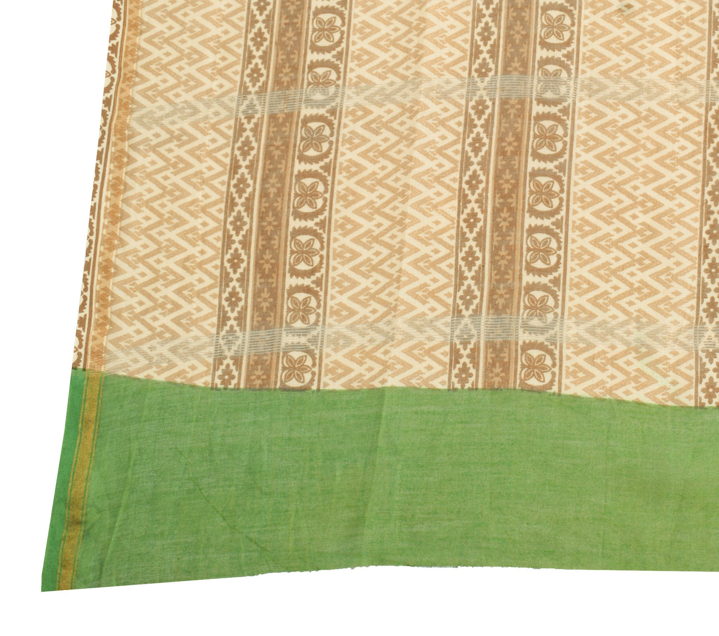 Sushila Vintage Cream 100% Pure Silk Dupatta Printed Daily Wear Long Stole Wrap
