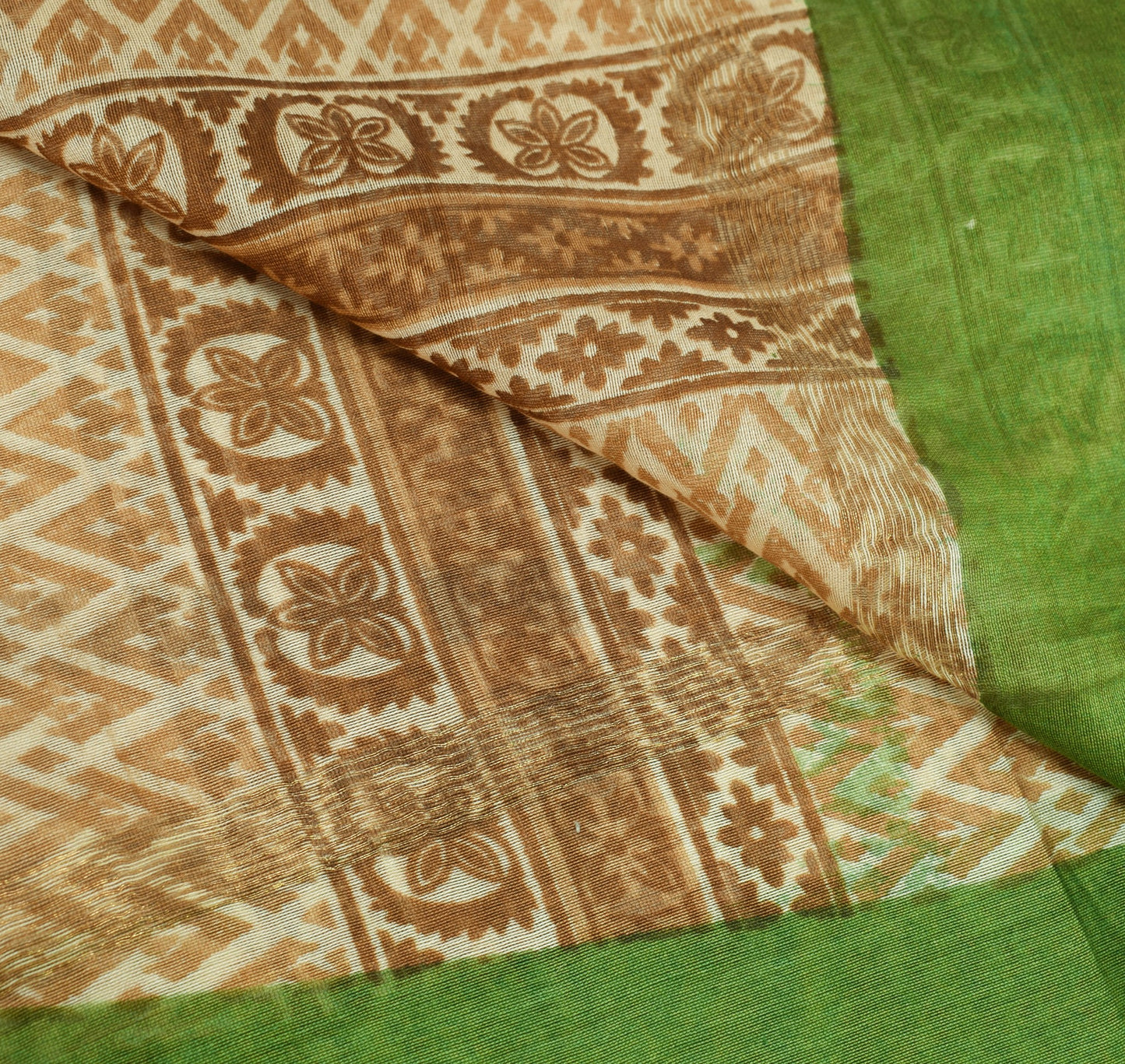 Sushila Vintage Cream 100% Pure Silk Dupatta Printed Daily Wear Long Stole Wrap