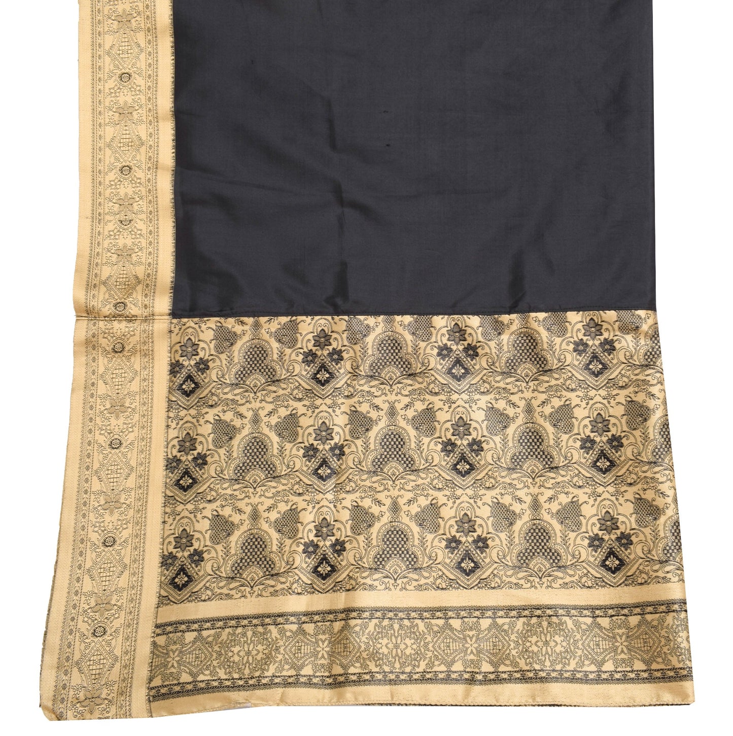Sushila Vintage Black Woven Classy Dupatta Silk Soft Party Wear Long Stole Veil