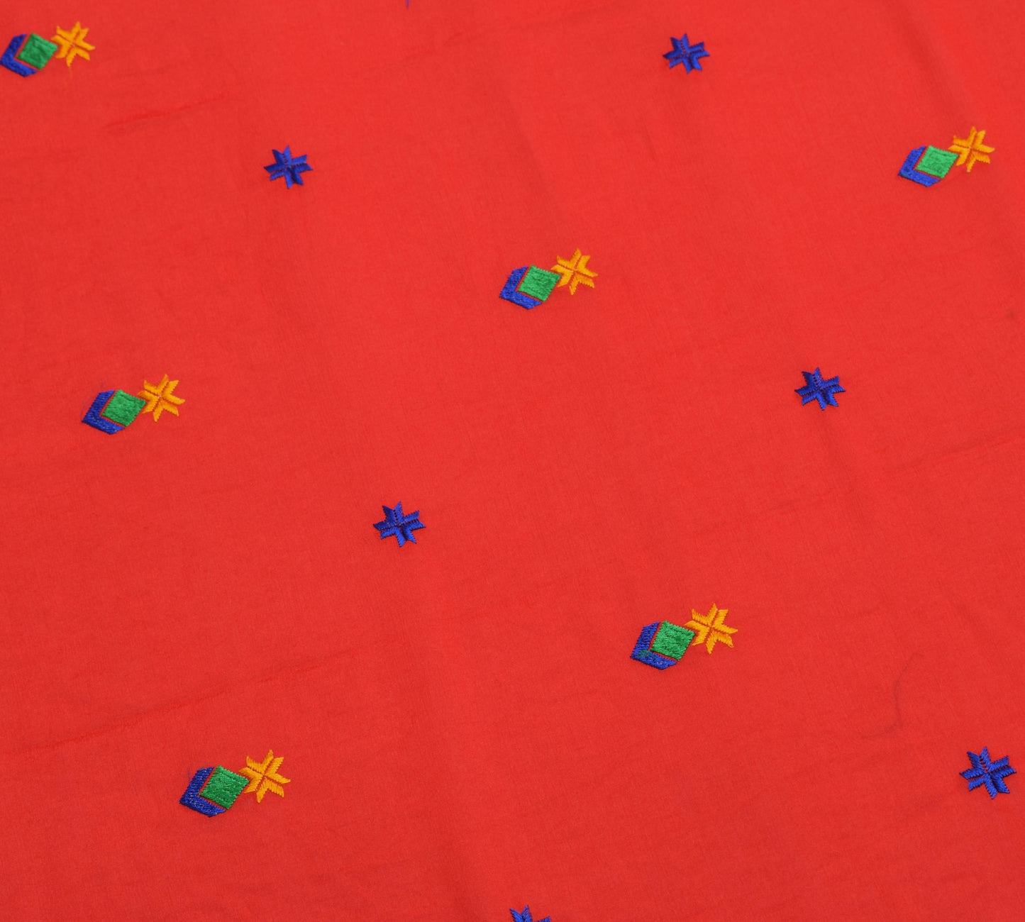 Sushila Vintage Red Wedding Dupatta Silk Phulkari Embroidered Floral Long Stole