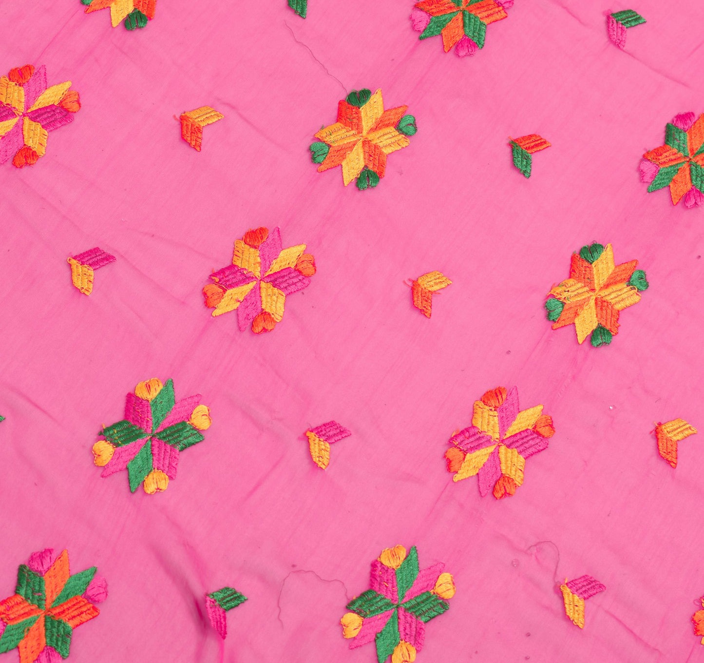 Sushila Vintage Pink Traditional Dupatta Chiffon Phulkari Embroidered Long Stole