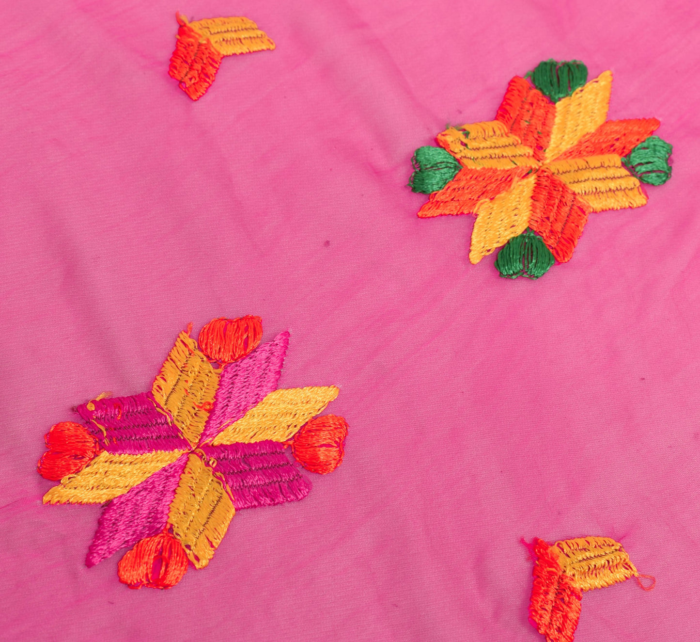 Sushila Vintage Pink Traditional Dupatta Chiffon Phulkari Embroidered Long Stole