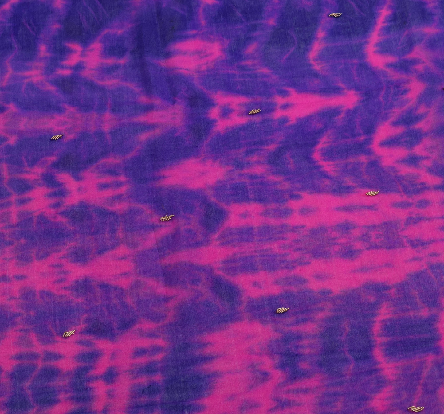 Sushila Vintage Magenta Purple Tie-Dye Dupatta Chiffon Silk Hand Work Long Stole