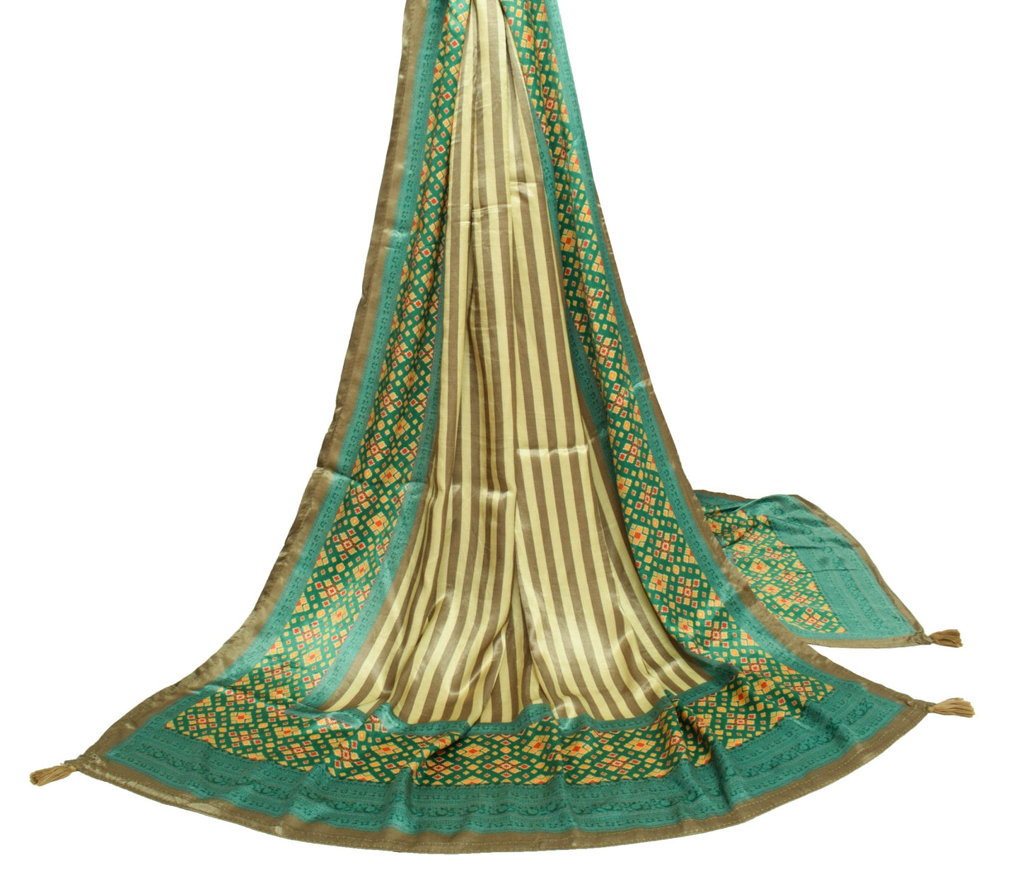 Sushila Vintage Digital Printed Dupatta 100% Pure Satin Silk Stylish Long Stole