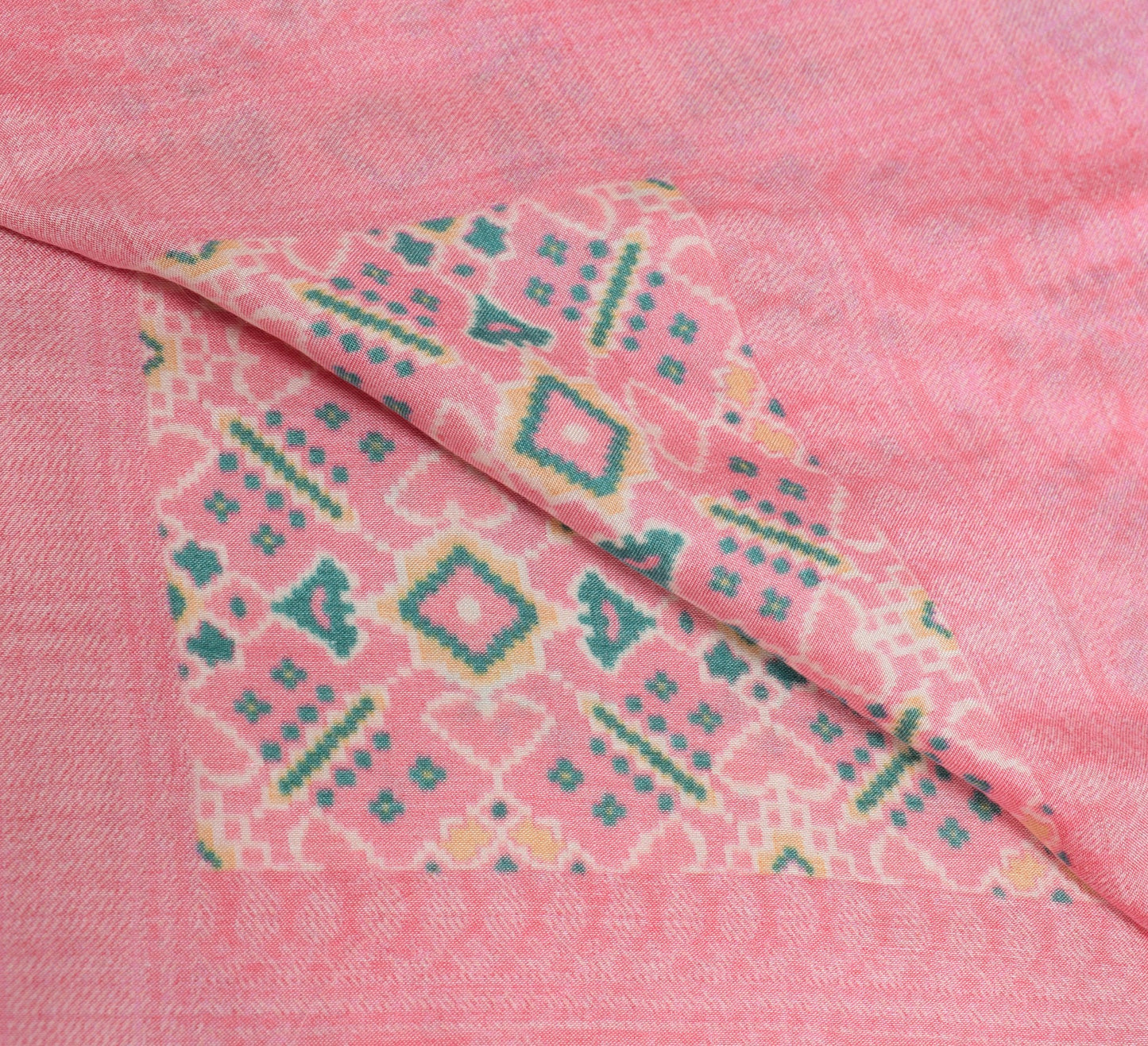 Sushila Vintage Cream 100% Pure satin Silk Dupatta Printed Stunning Long Stole