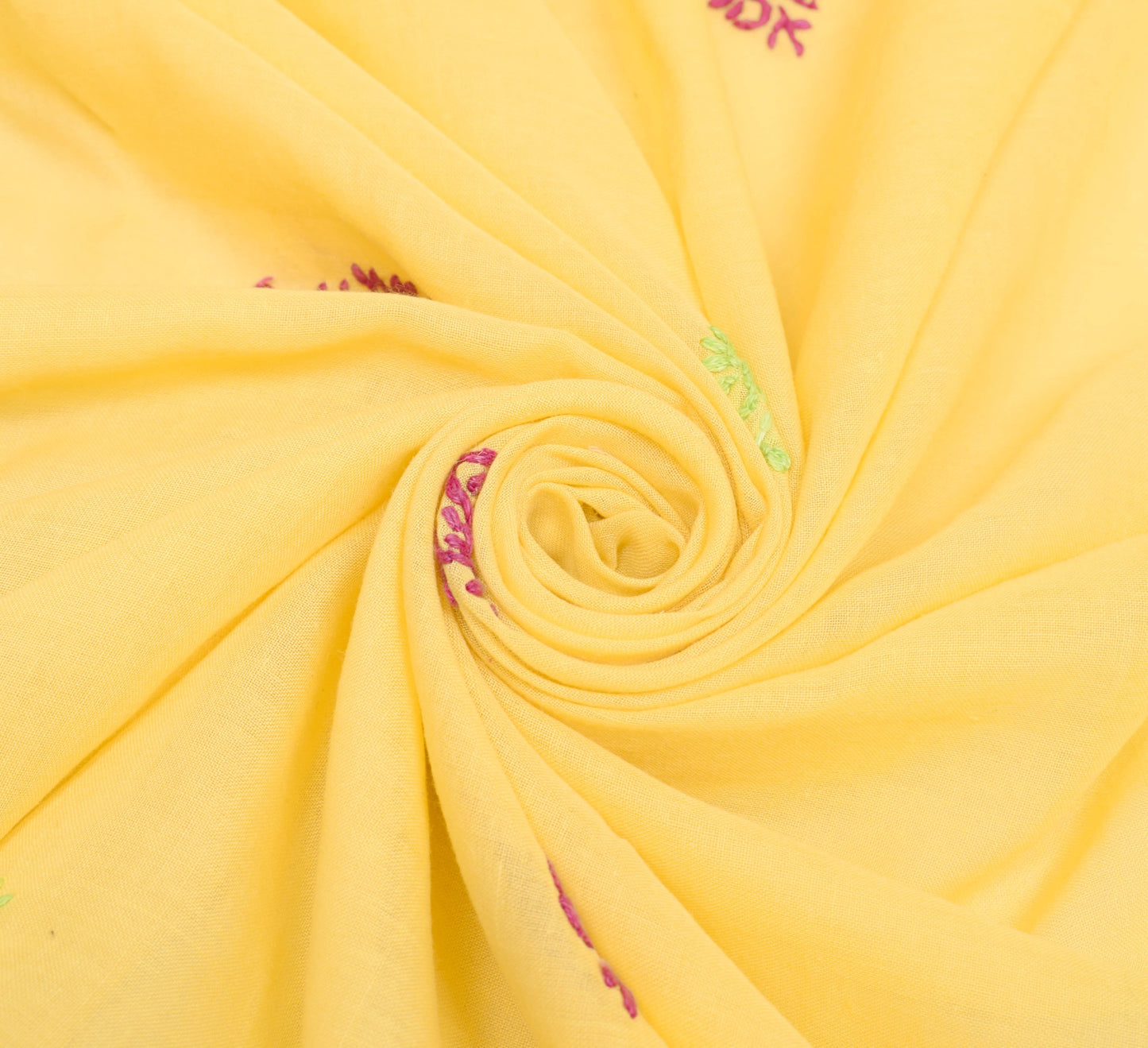 Sushila Vintage Yellow Dupatta Cotton Hand Embroidered Daily Wear Long Stole