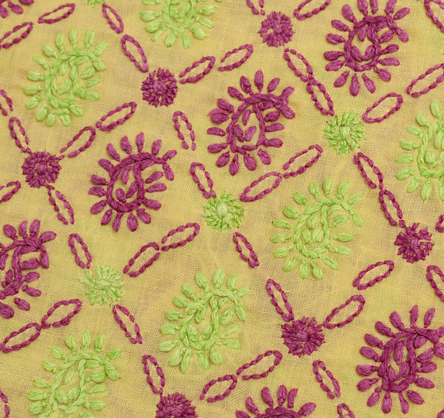 Sushila Vintage Yellow Dupatta Cotton Hand Embroidered Daily Wear Long Stole