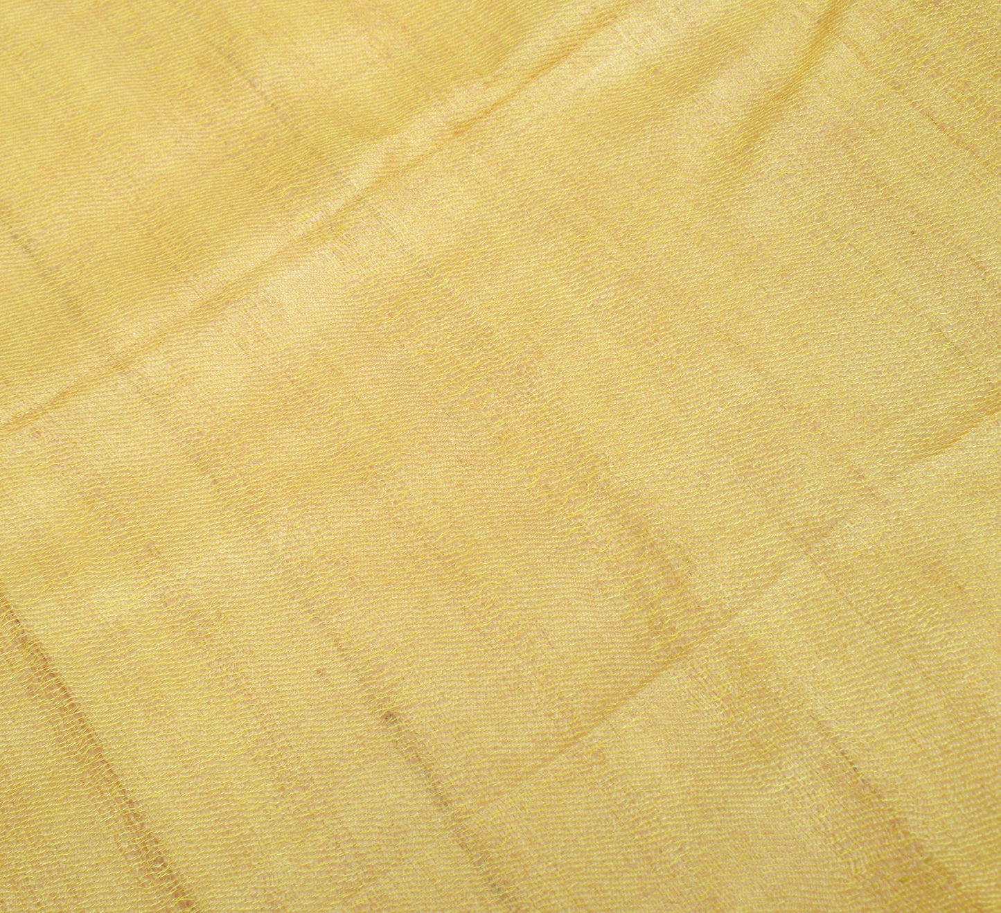 Sushila Vintage Yellow 100% Pure Woolen Dupatta Plain Indian Long Stole Shawl