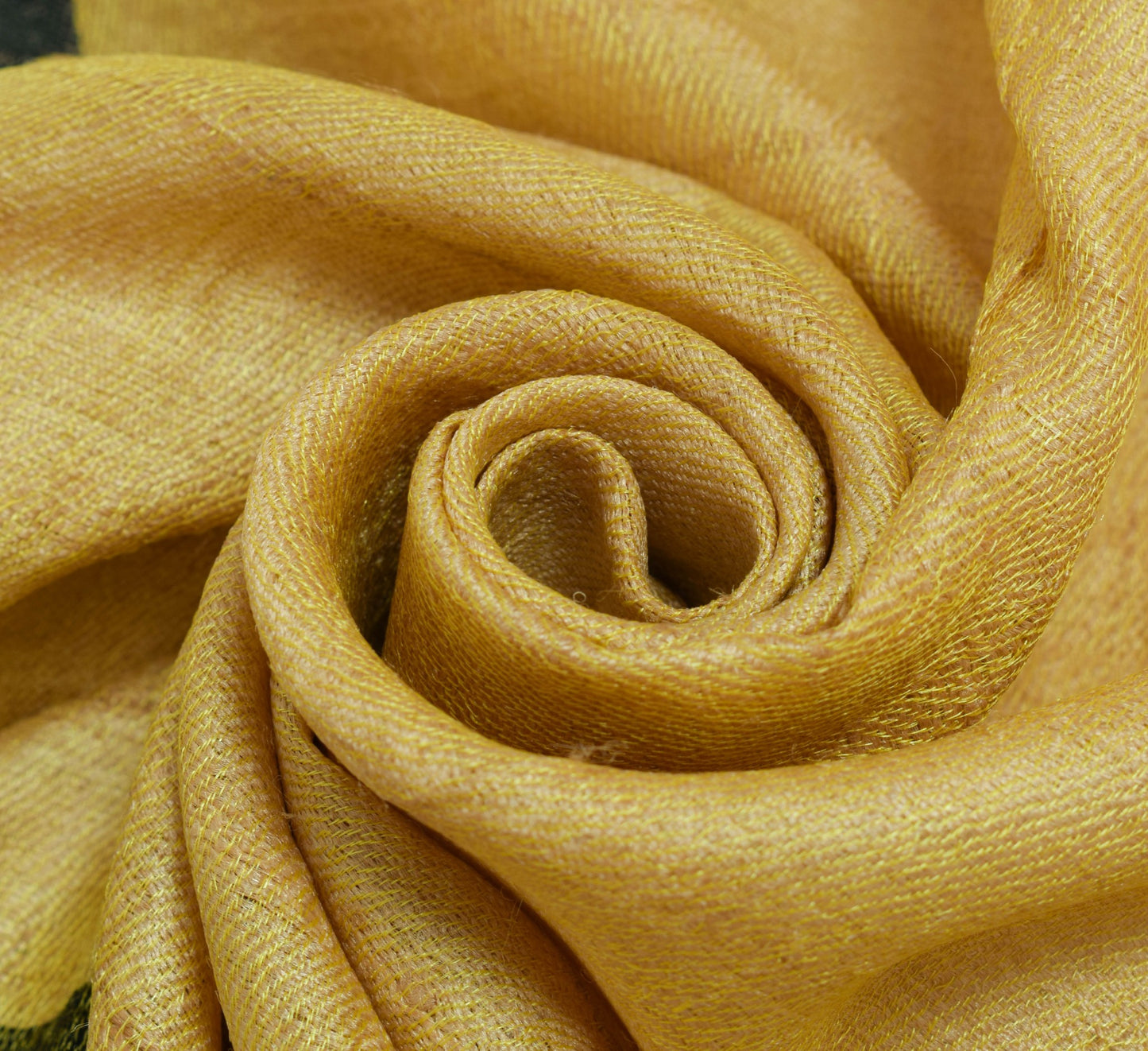 Sushila Vintage Yellow 100% Pure Woolen Dupatta Plain Indian Long Stole Shawl
