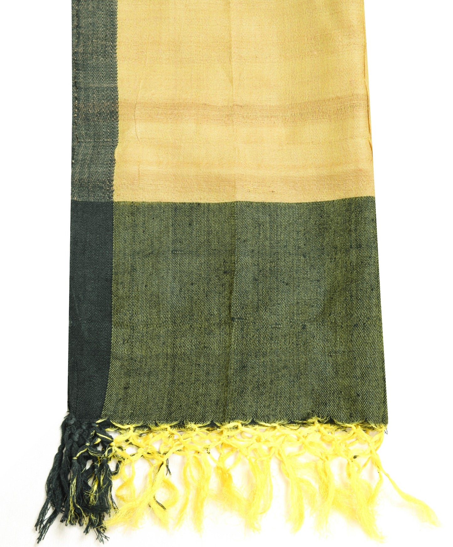Sushila Vintage Yellow 100% Pure Woolen Dupatta Plain Indian Long Stole Shawl