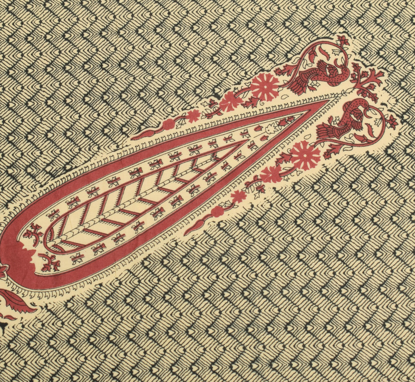 Sushila Vintage Cream & Brown Dupatta 100% Pure Cotton Printed Long Stole Hijab
