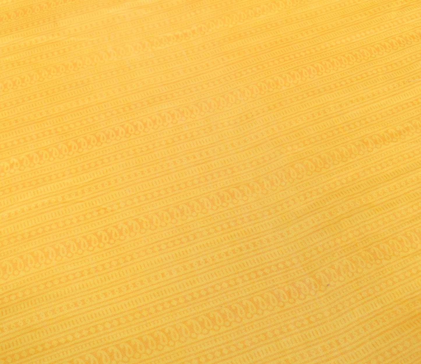 Sushila Vintage Yellow Pure Cotton Silk Dupatta Hand Block Printed Long Stole