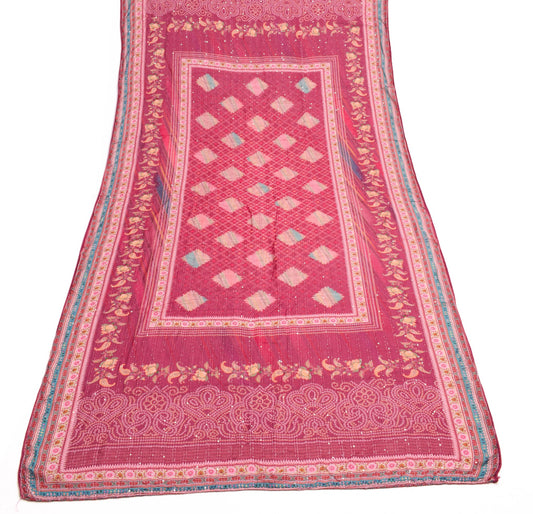 Sushila Vintage 100% Pure Cotton Dupatta Printed Stunning Soft Long Stole Warp