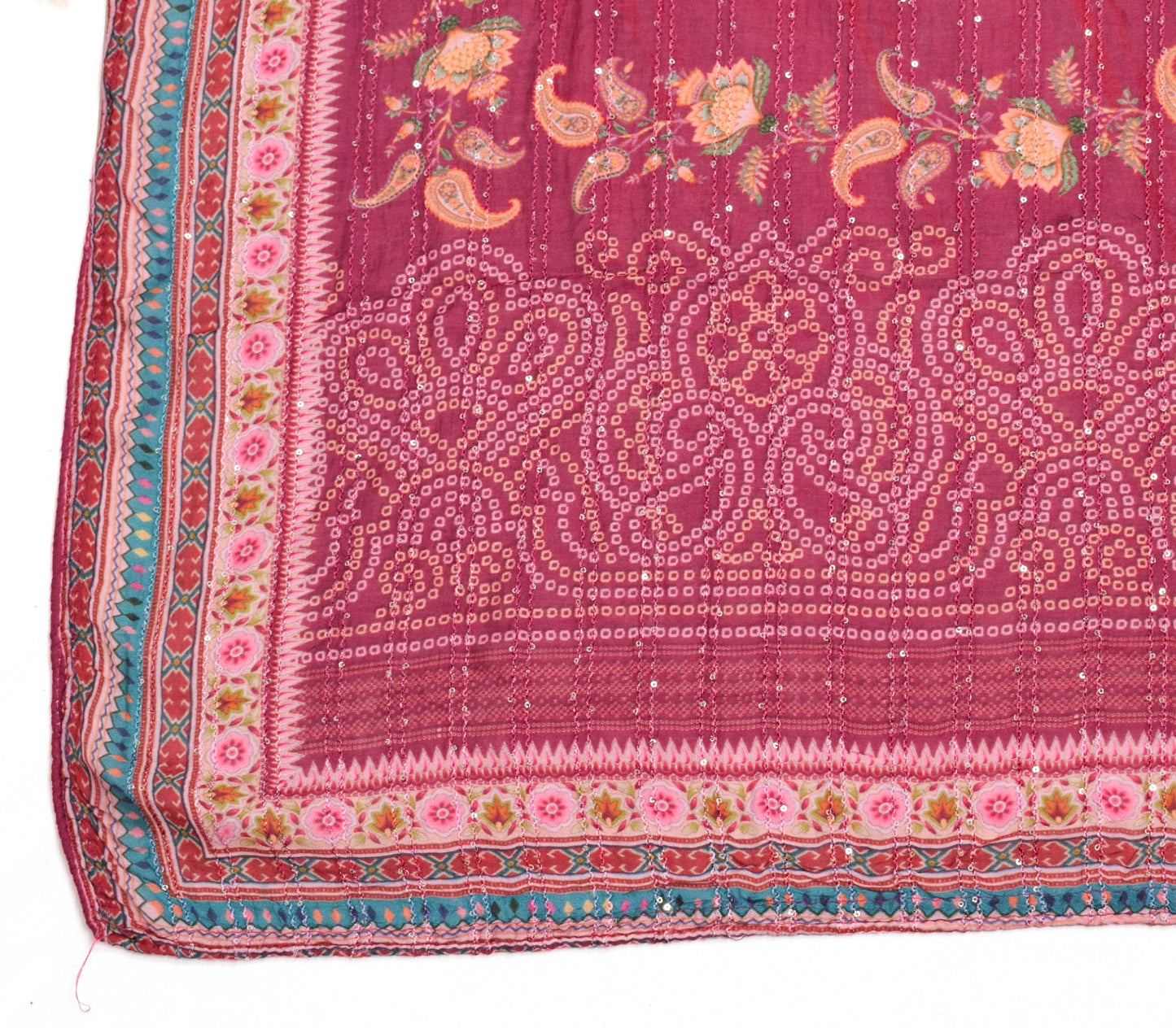 Sushila Vintage 100% Pure Cotton Dupatta Printed Stunning Soft Long Stole Warp