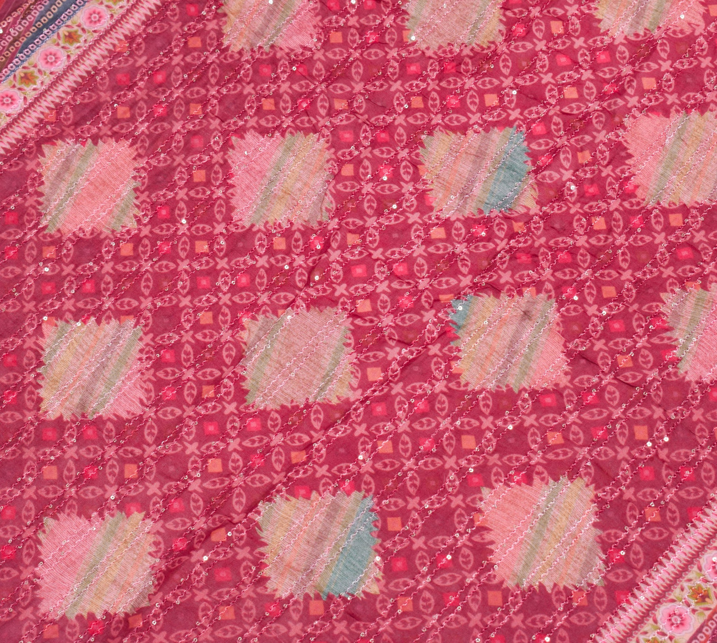Sushila Vintage 100% Pure Cotton Dupatta Printed Stunning Soft Long Stole Warp
