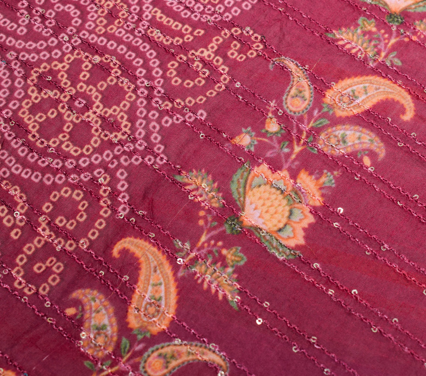 Sushila Vintage 100% Pure Cotton Dupatta Printed Stunning Soft Long Stole Warp