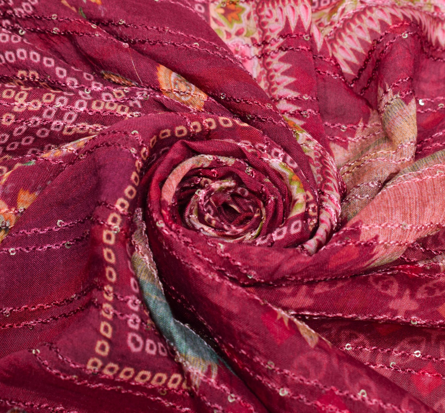 Sushila Vintage 100% Pure Cotton Dupatta Printed Stunning Soft Long Stole Warp