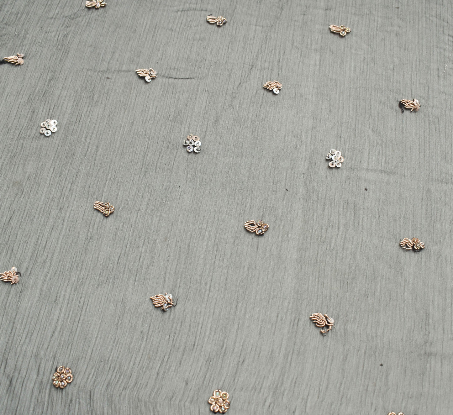 Sushila Vintage Black Zardozi Work Dupatta Chiffon Silk Floral Long Stole Hijab