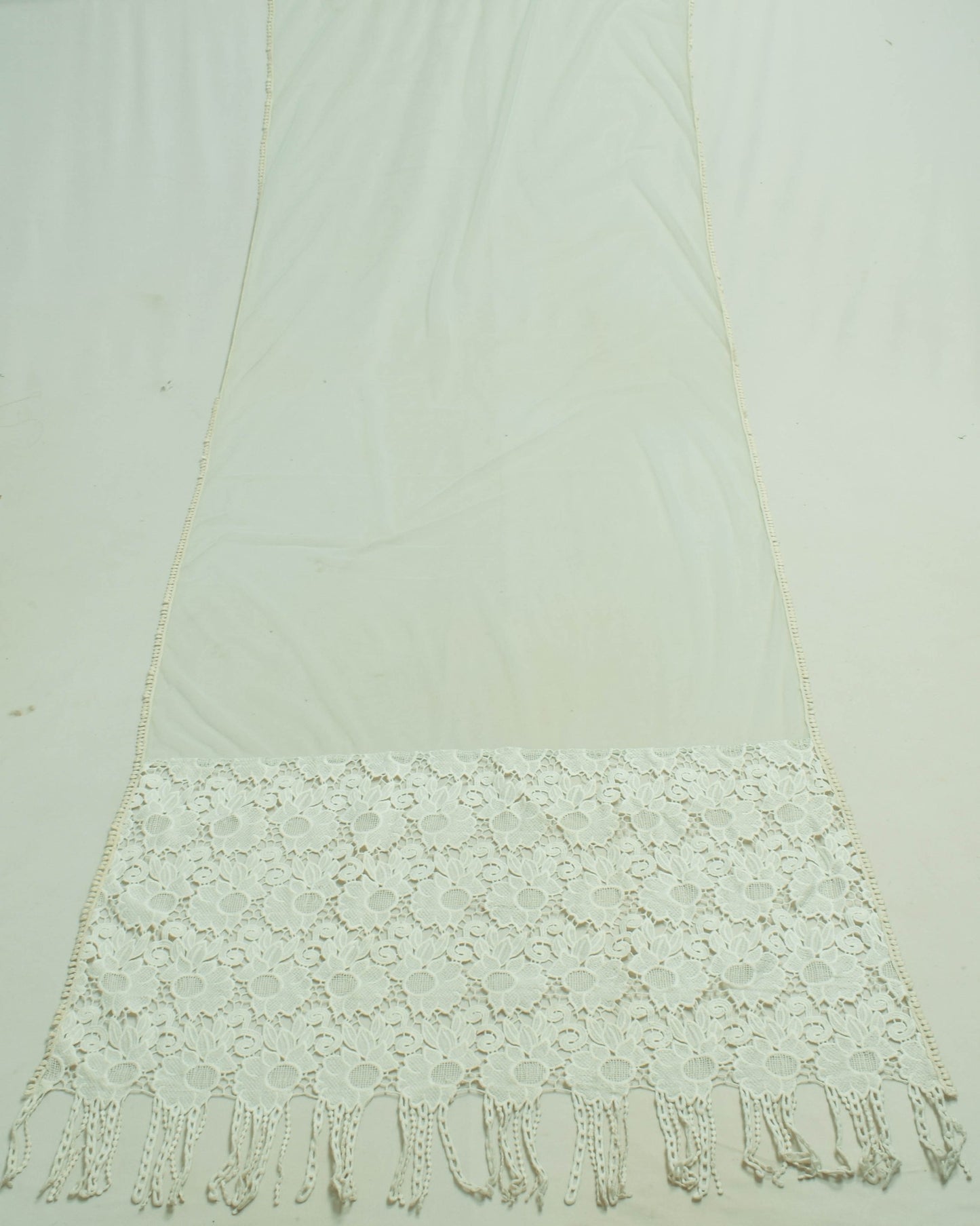 Sushila Vintage Net Mesh Floral Dupatta Designer Party Wear Long Stole Veil