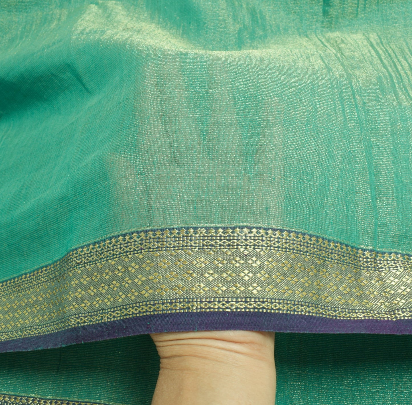 Sushila Vintage Green Woven Dupatta 100% Pure Tissue party Wear Long Stole Hijab