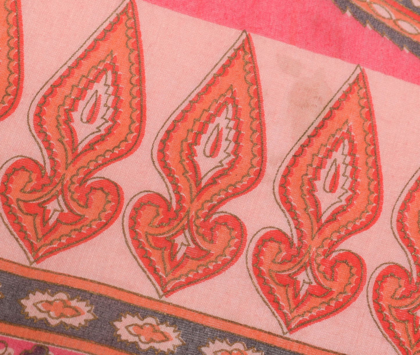 Sushila Vintage Pink Orange Dupatta 100% Pure Cotton Printed Classy Long Stole