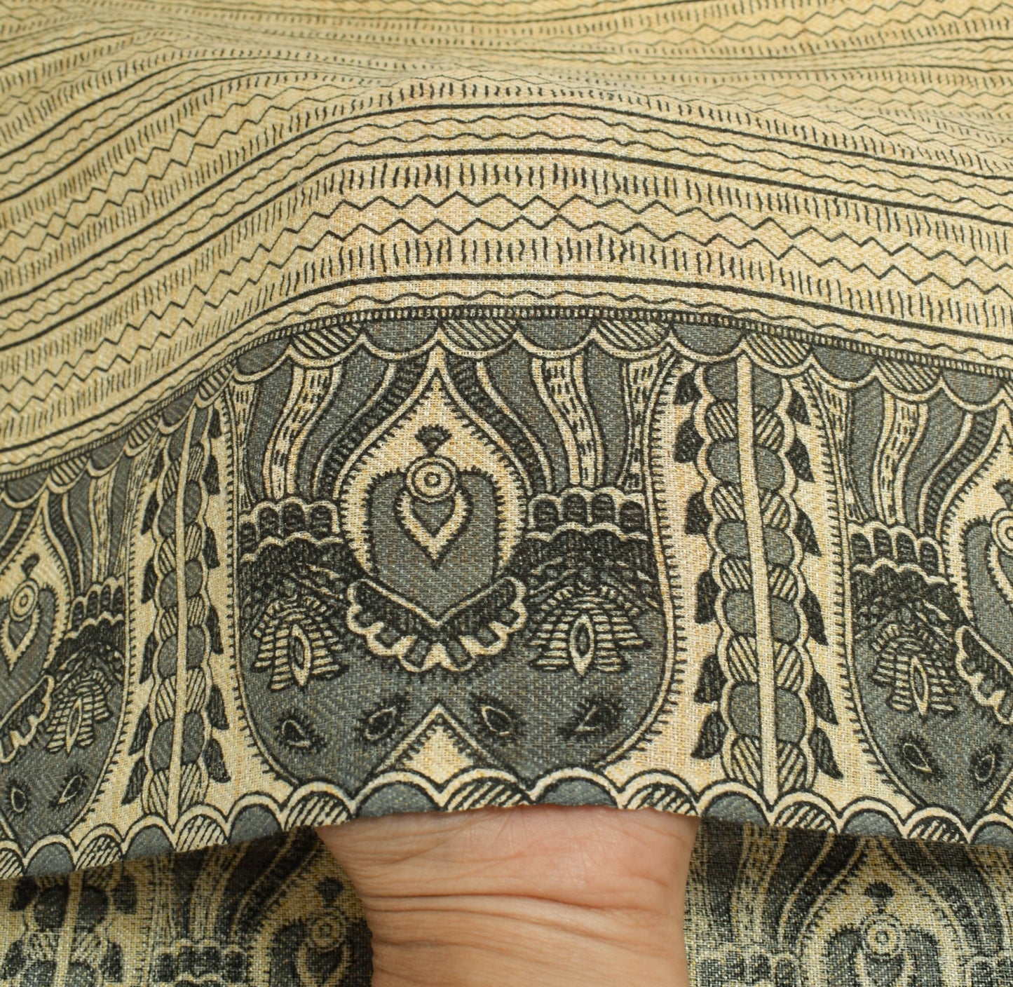 Sushila Vintage Bhagalpuri Madhubani Dupatta 100% Pure Cotton Long Stole Shawl