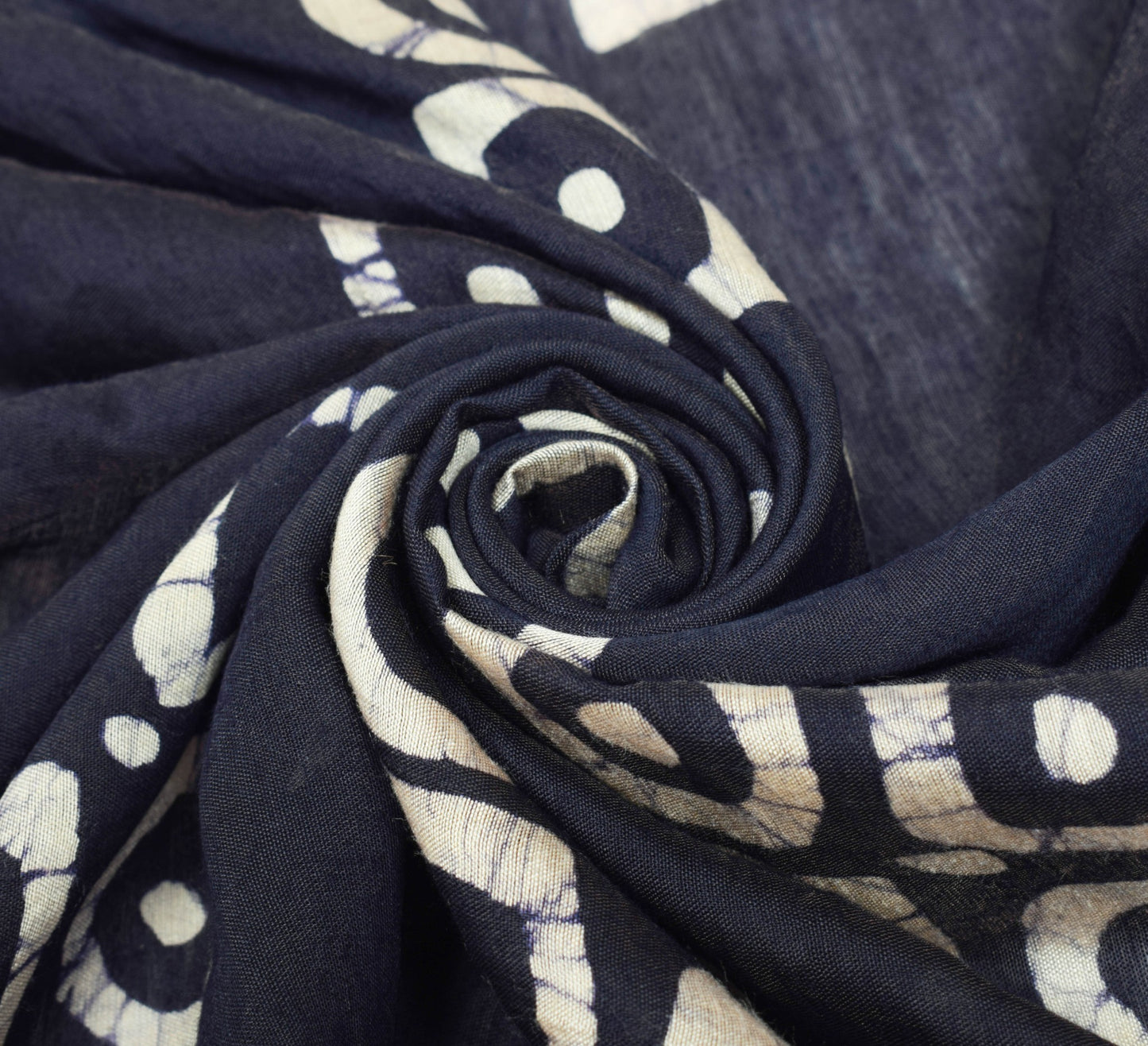 Sushila Vintage Black 100% Pure Silk Dupatta Batik Printed Long Stole Hijab Wrap