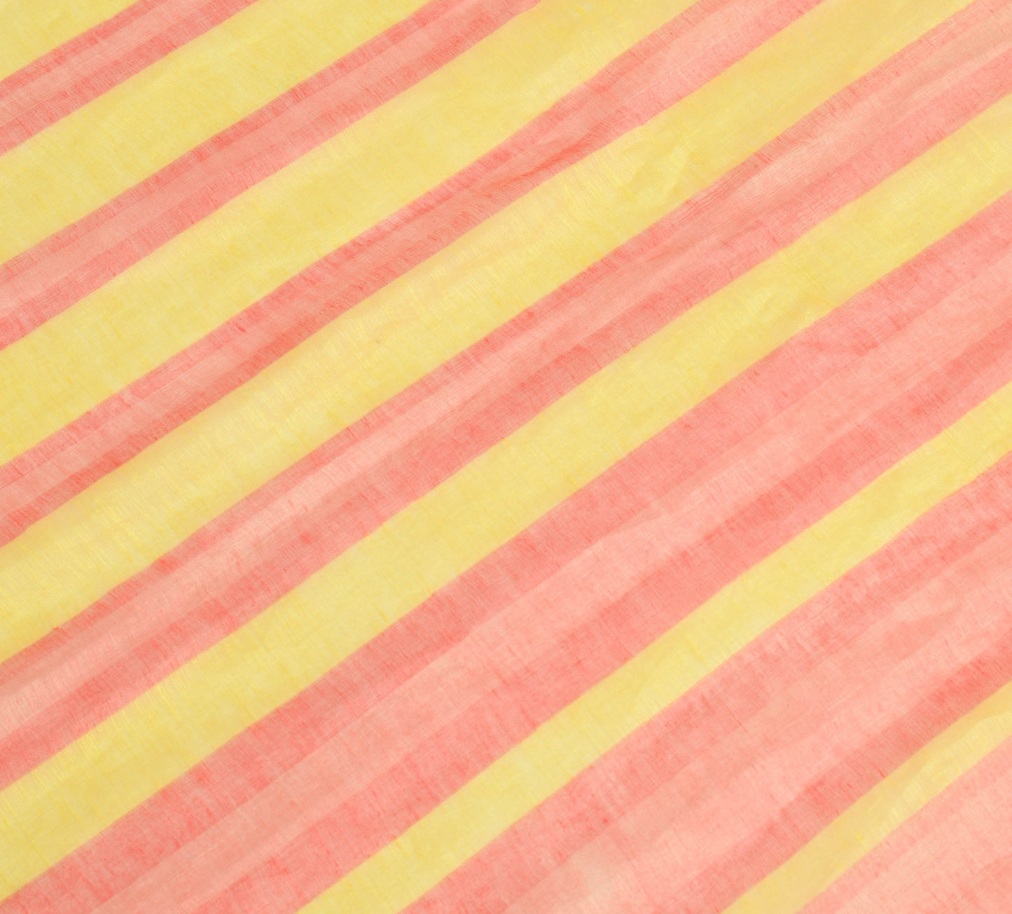 Sushila Vintage Yellow & Pink Dupatta 100% Pure Silk Stripes Printed Long Stole